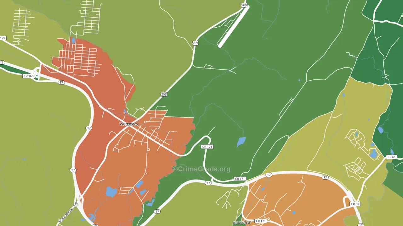 High View, NY Map of Theft Rates
