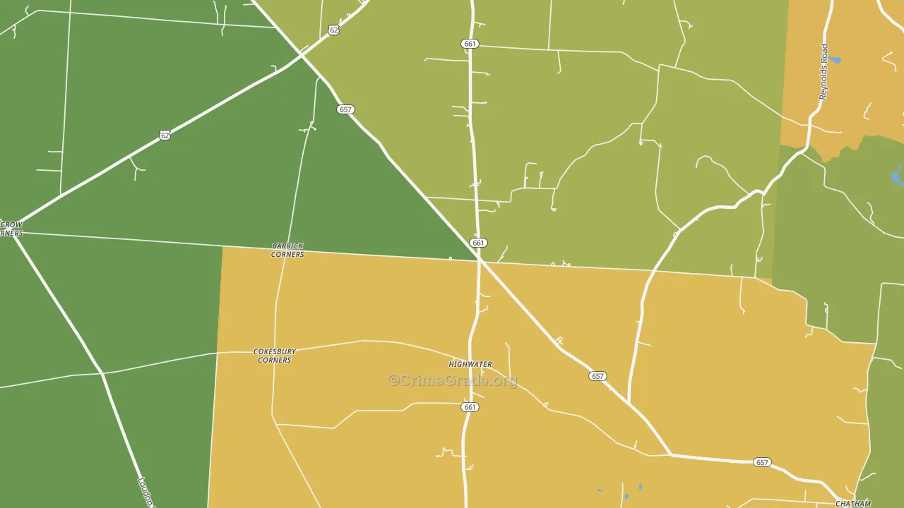 High Water, OH Map of Theft Rates