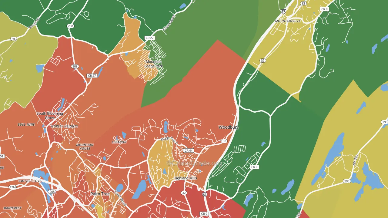 Highland Mills, NY Map of Theft Rates