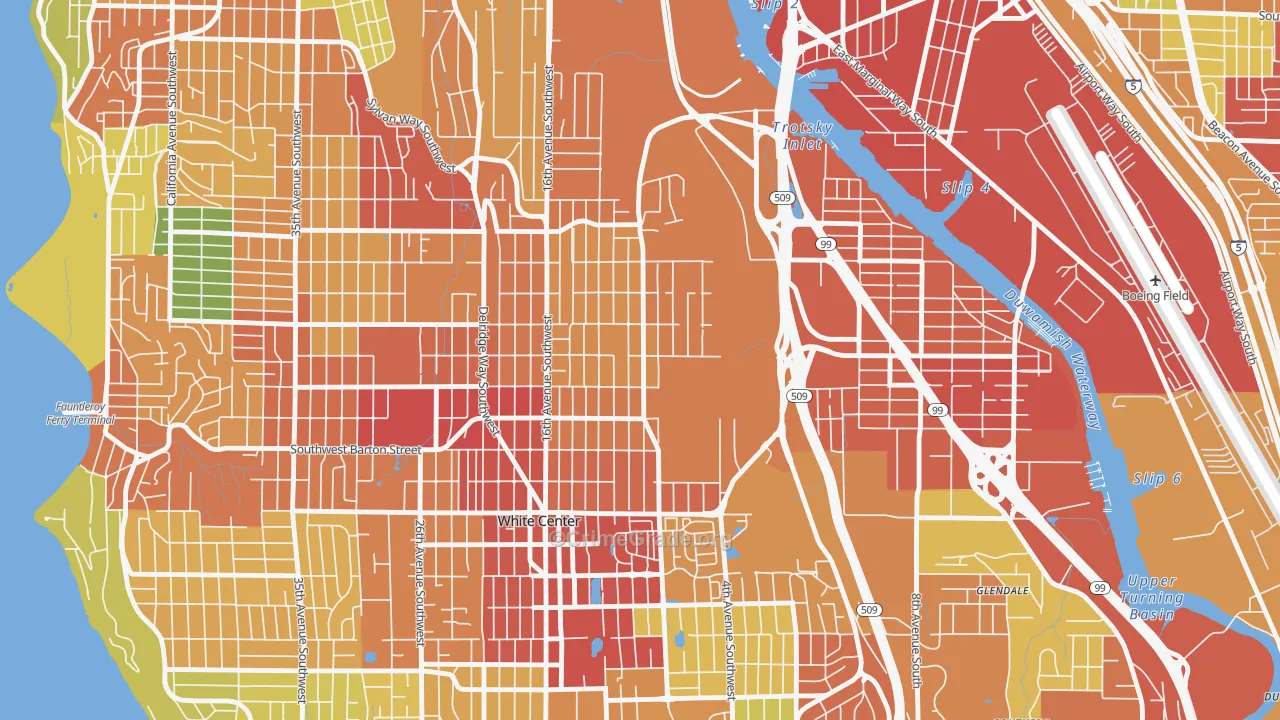 Highland Park, Seattle, WA Map of Theft Rates