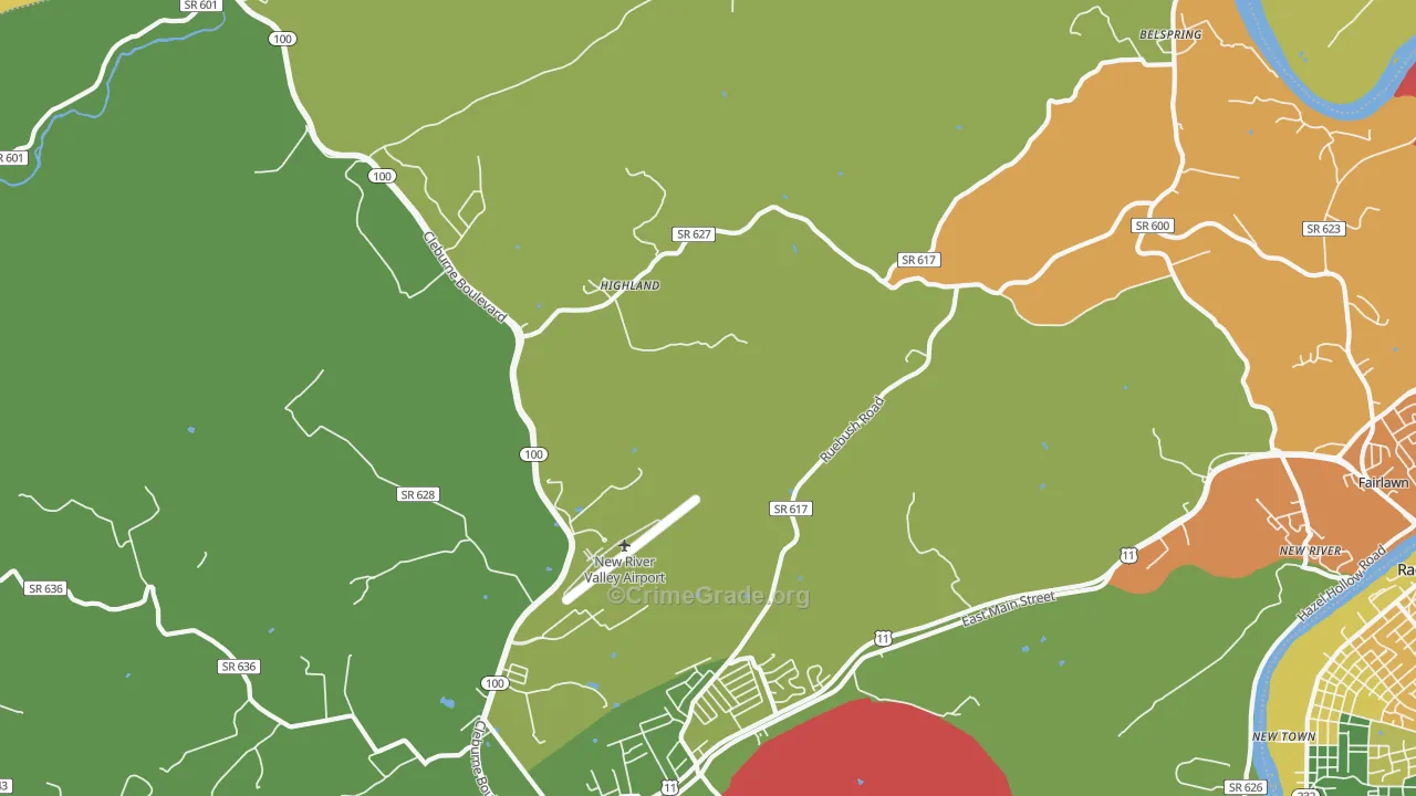 Highland, VA Map of Theft Rates