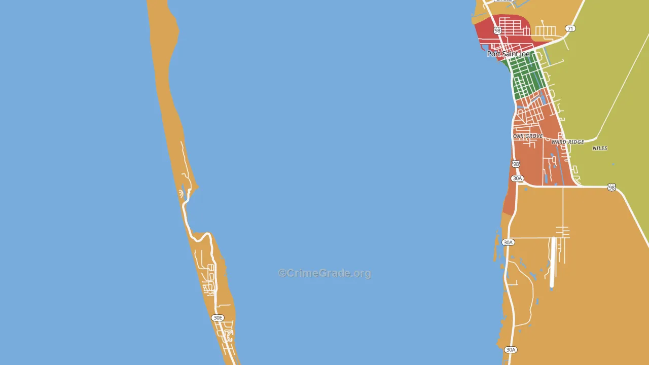 Highland View, FL Map of Theft Rates