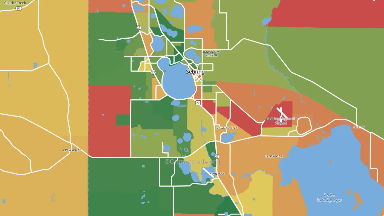 Highlands County, FL Map of Theft Rates