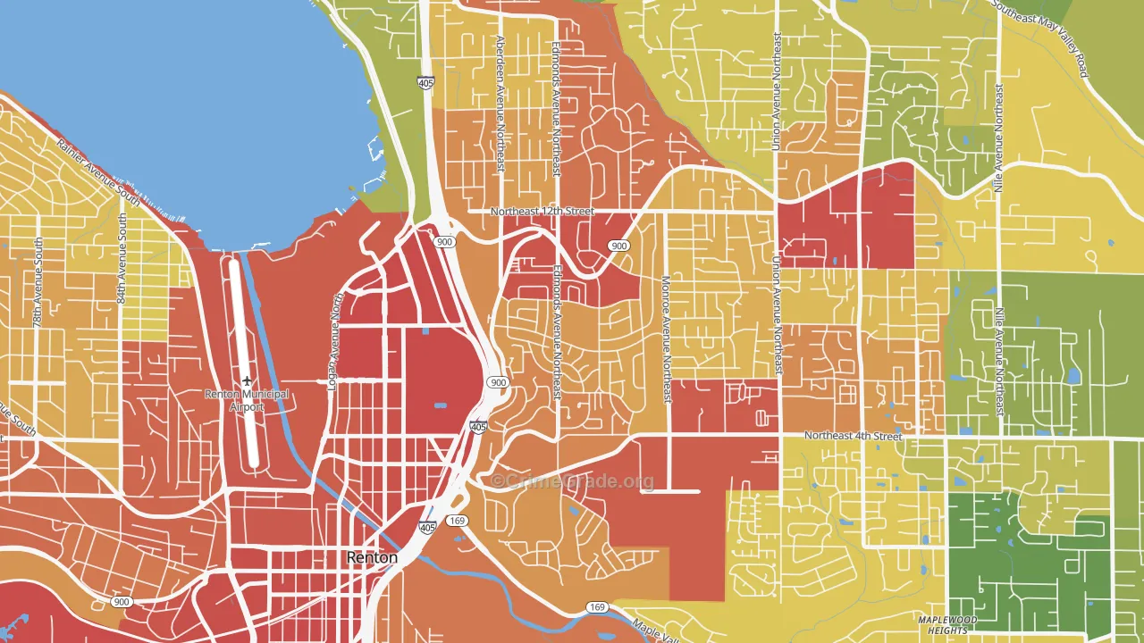 Highlands Park, Renton, WA Map of Theft Rates