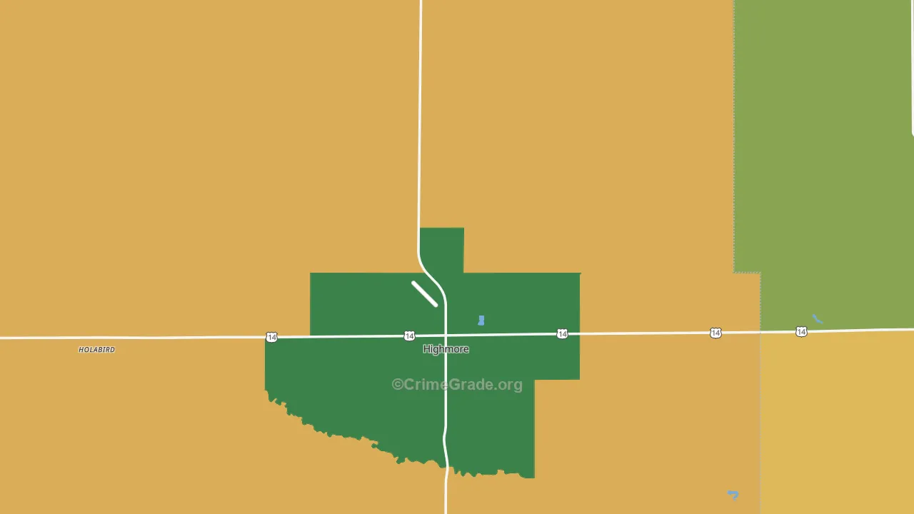 Highmore, SD Map of Theft Rates