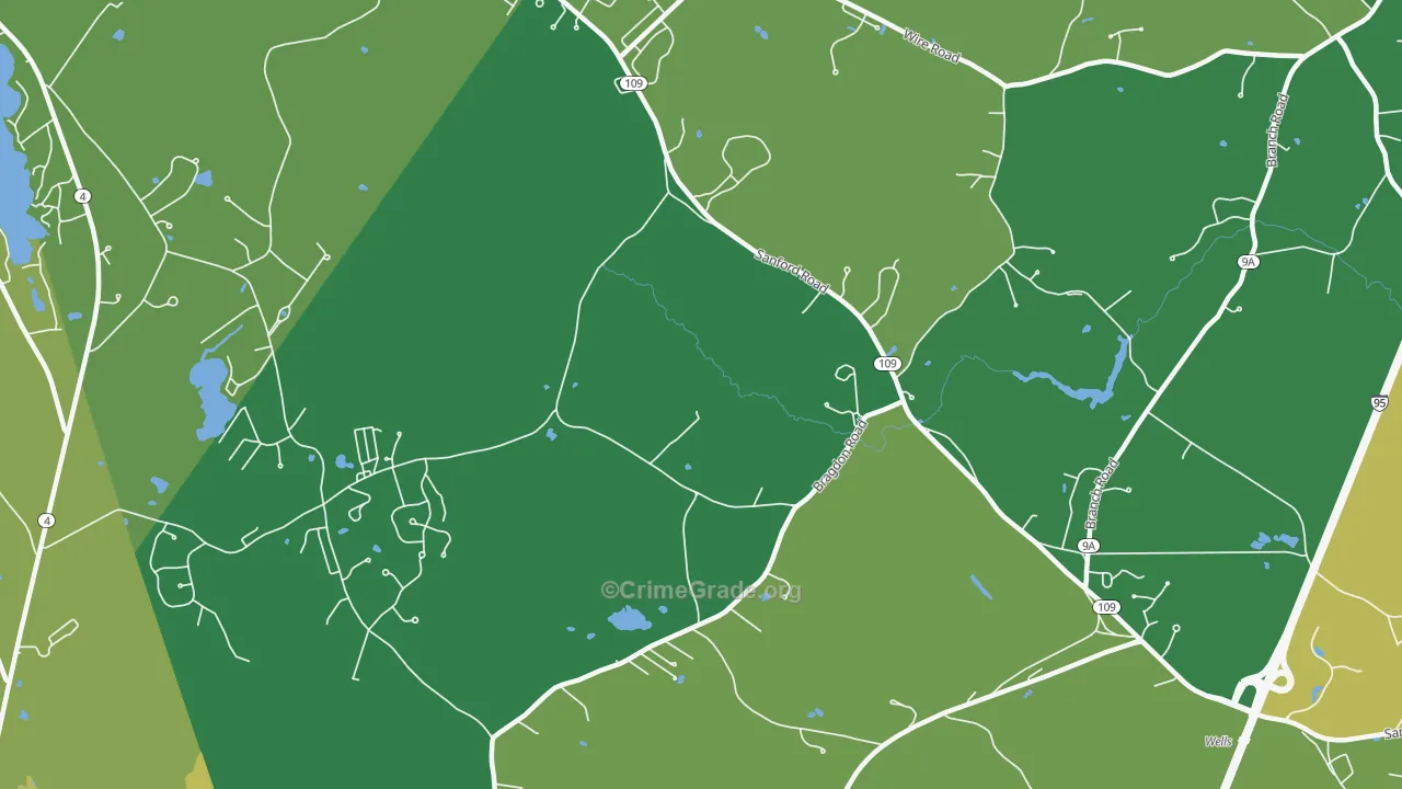Highpine, ME Map of Theft Rates