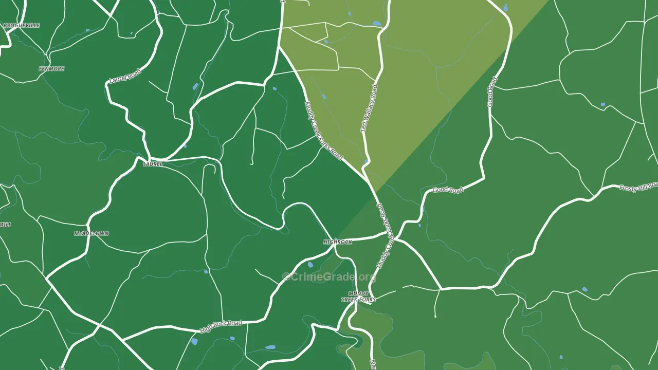 Highrock, PA Map of Theft Rates