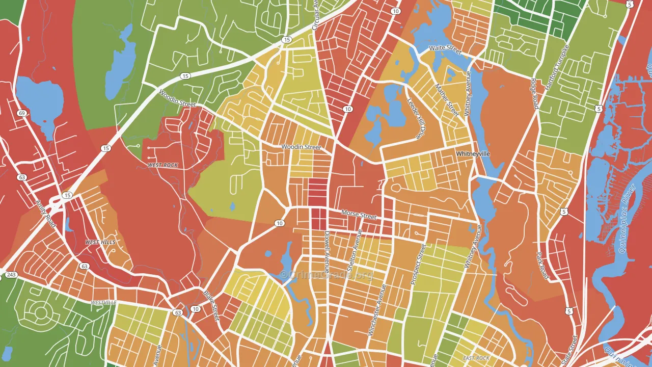 Highwood, Hamden, CT Map of Theft Rates
