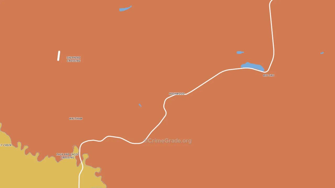 Highwood, MT Map of Theft Rates