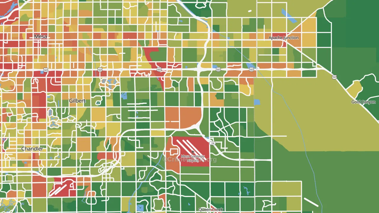 Higley, AZ Map of Theft Rates