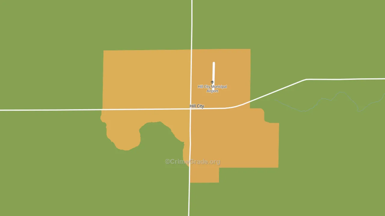 Hill City, KS Map of Theft Rates