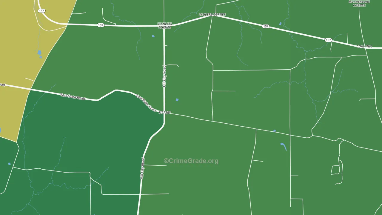 Hill City, PA Map of Theft Rates