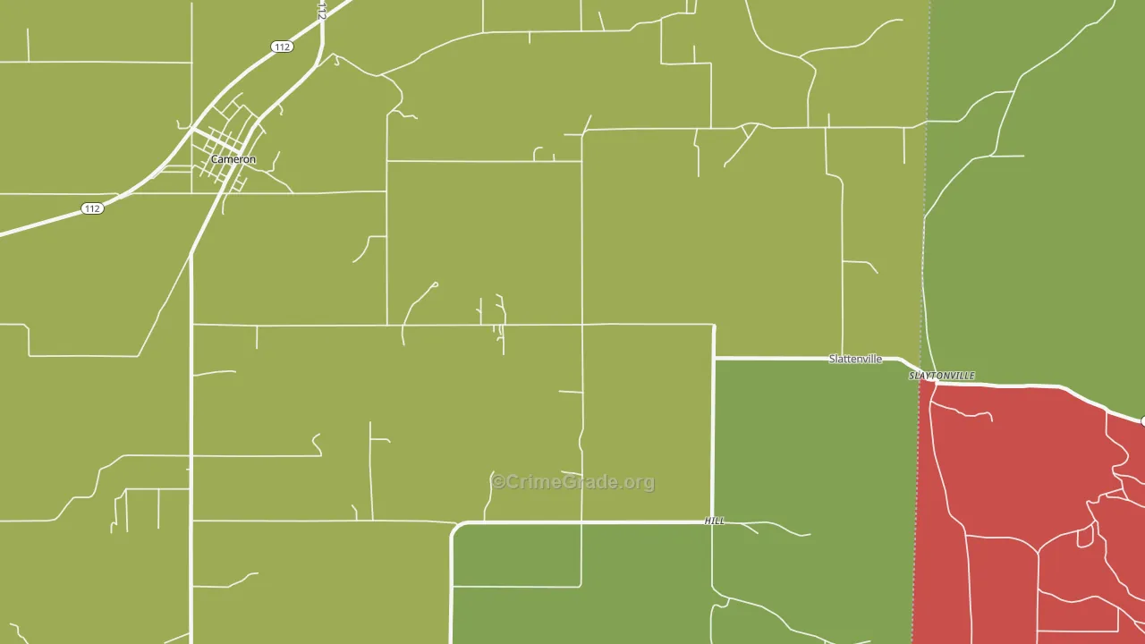Hill, OK Map of Theft Rates