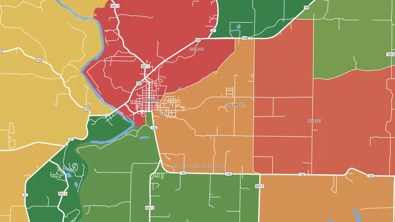 Hill Top, MO Map of Theft Rates