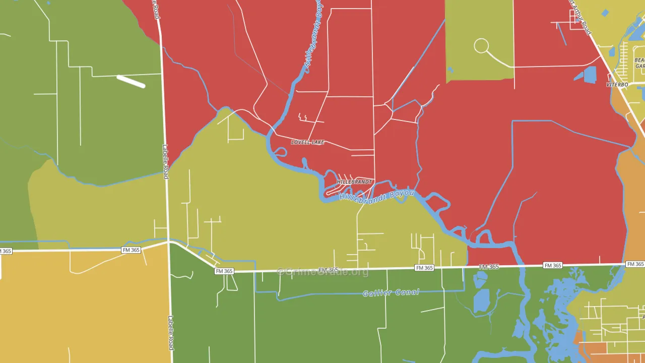 Hillebrandt, TX Map of Theft Rates