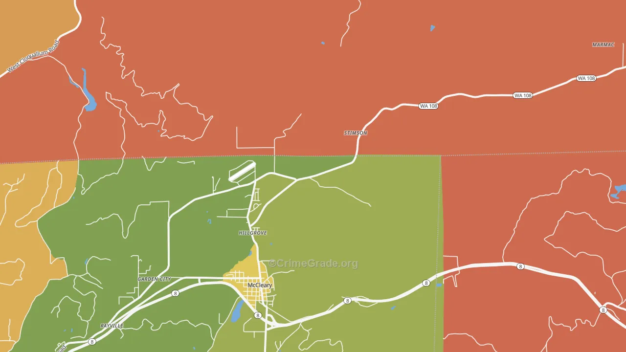 Hillgrove, WA Map of Theft Rates