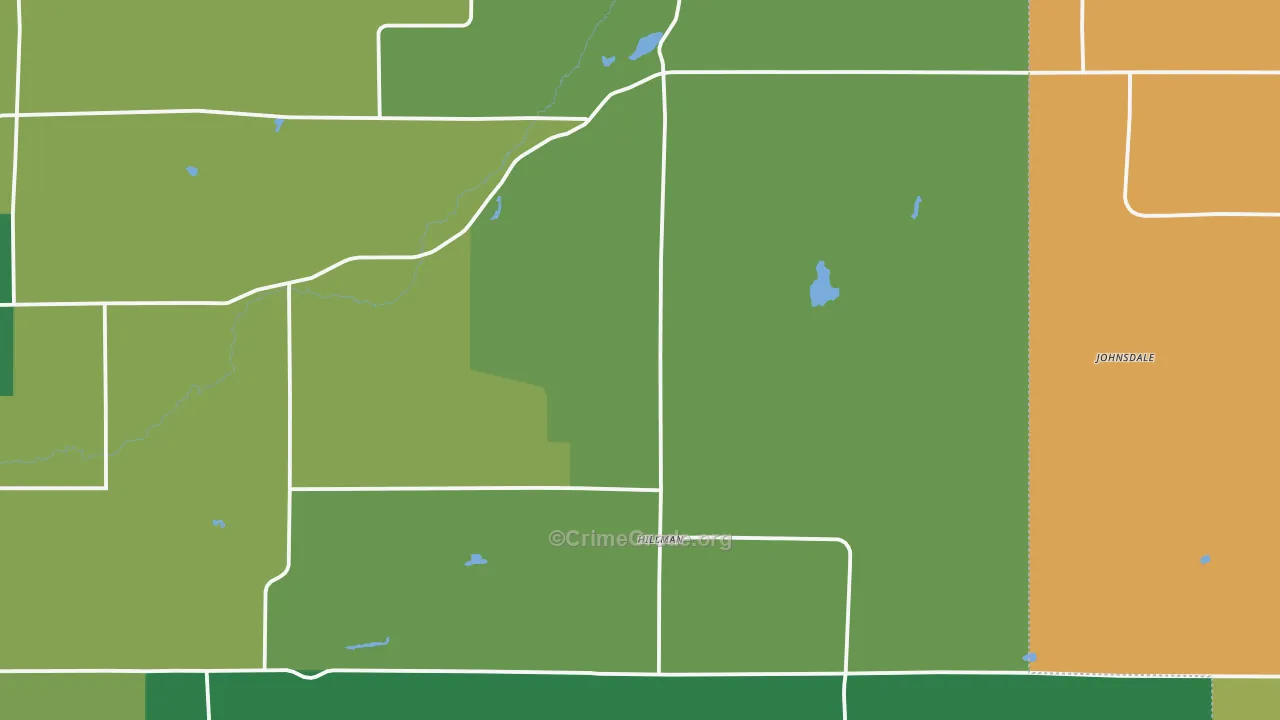 Hillman, MN Map of Theft Rates