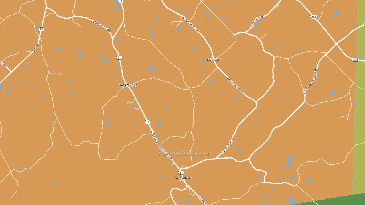 Hillsboro, GA Map of Theft Rates