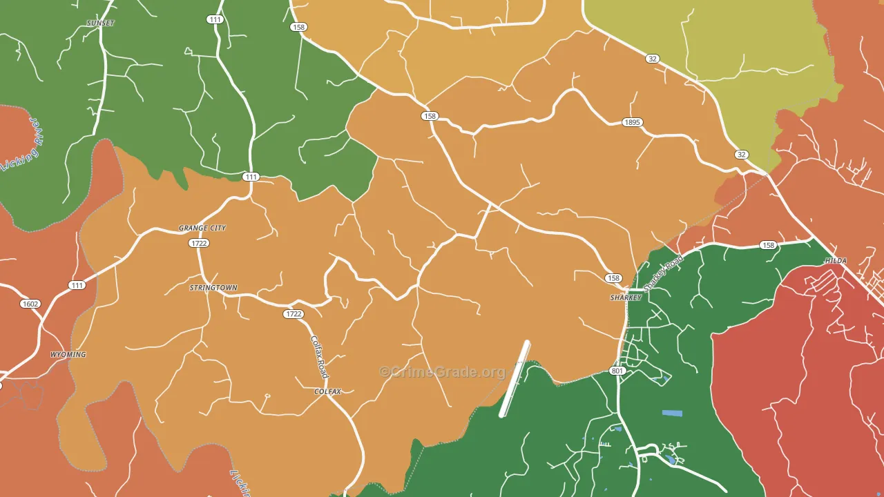 Hillsboro, KY Map of Theft Rates