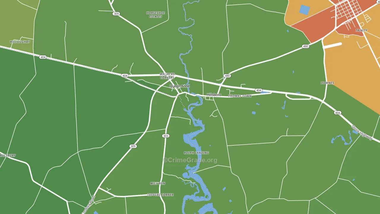 Hillsboro, MD Map of Theft Rates