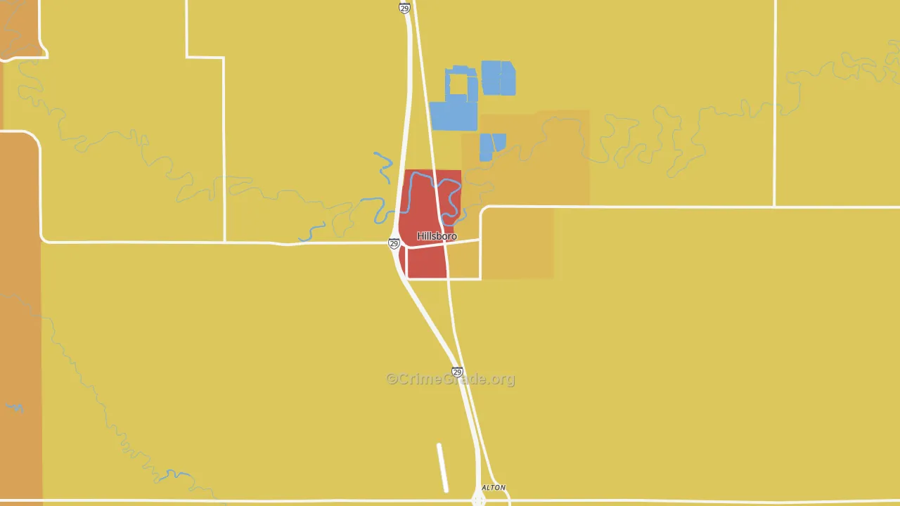 Hillsboro, ND Map of Theft Rates