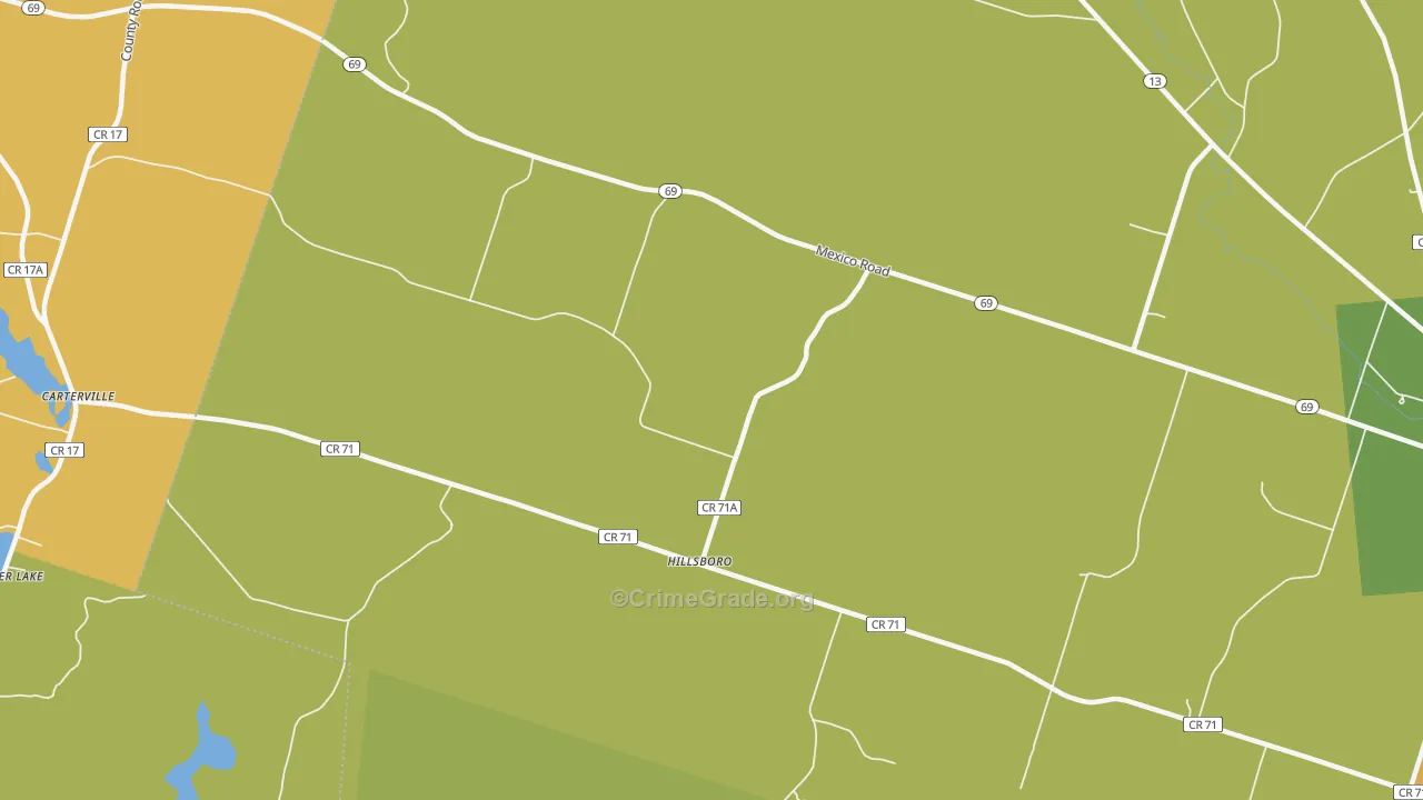 Hillsboro, NY Map of Theft Rates