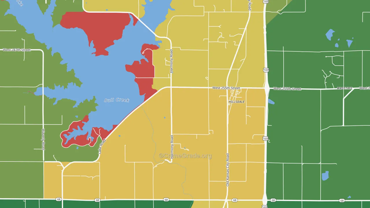 Hillsdale, KS Map of Theft Rates