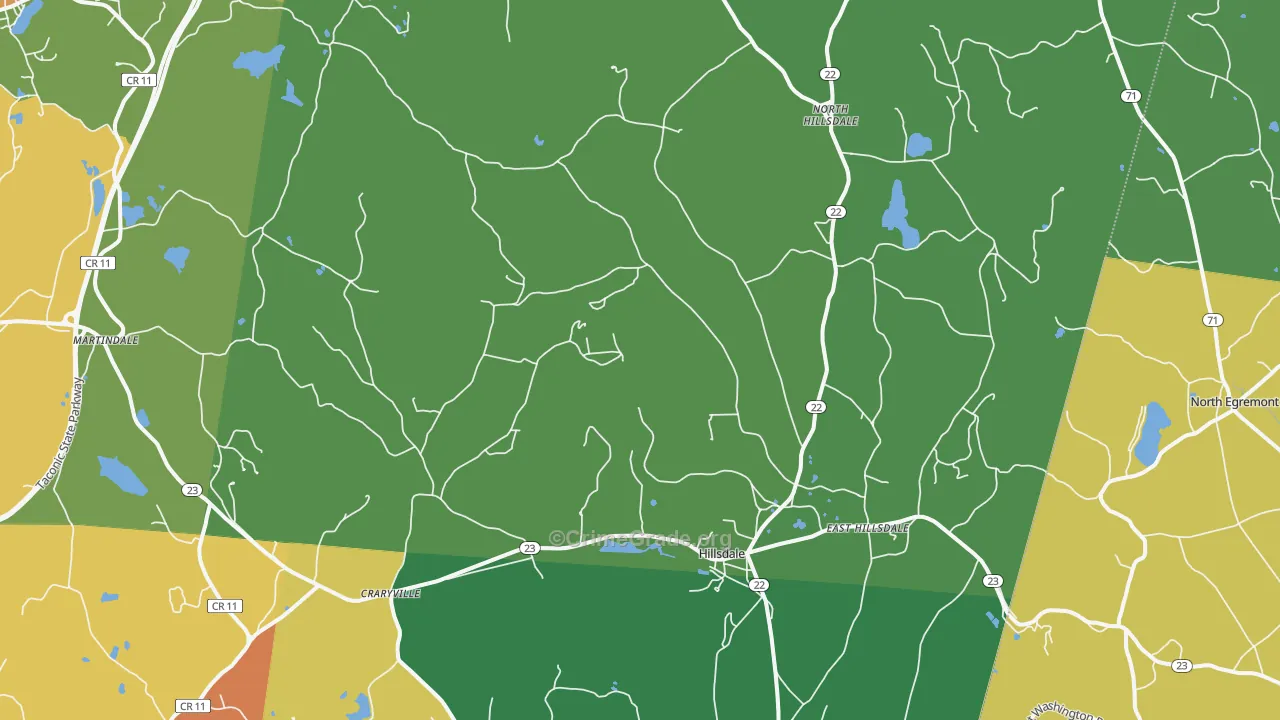 Hillsdale, NY Map of Theft Rates