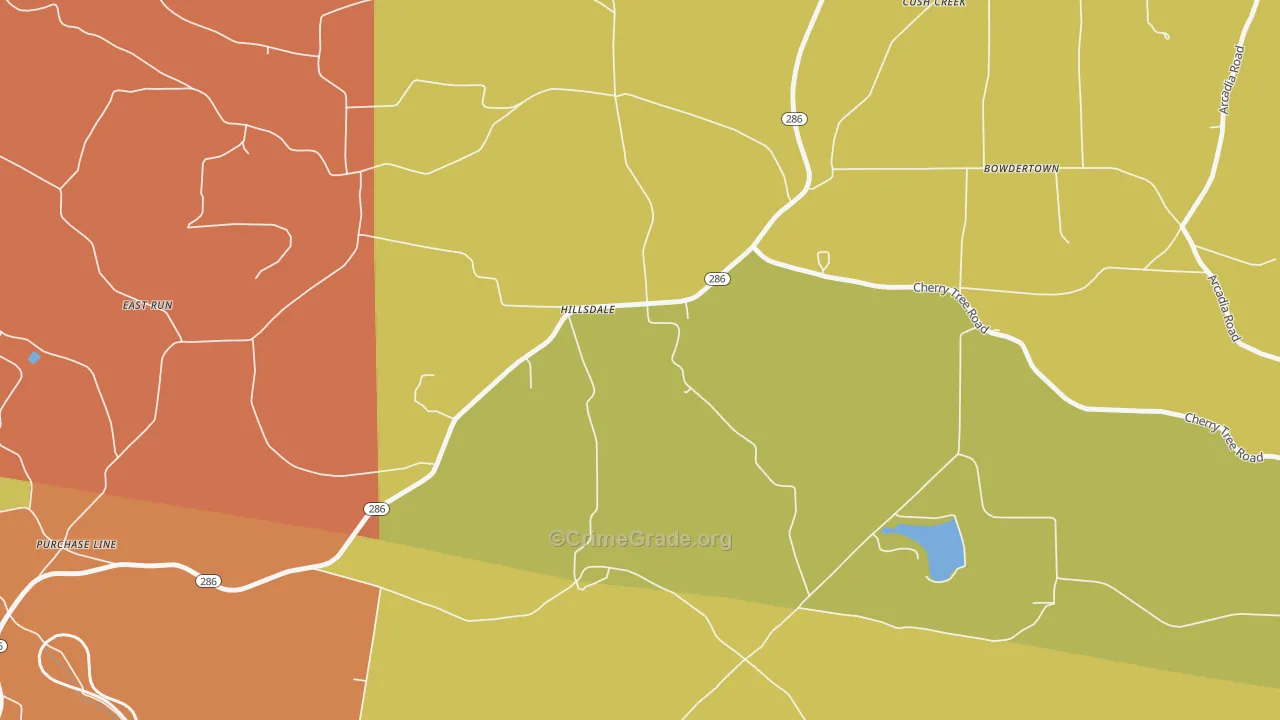 Hillsdale, PA Map of Theft Rates