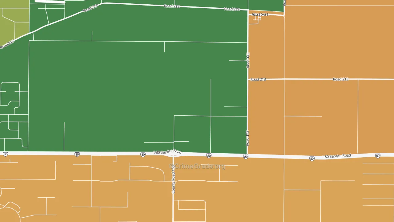 Hillsdale, WY Map of Theft Rates