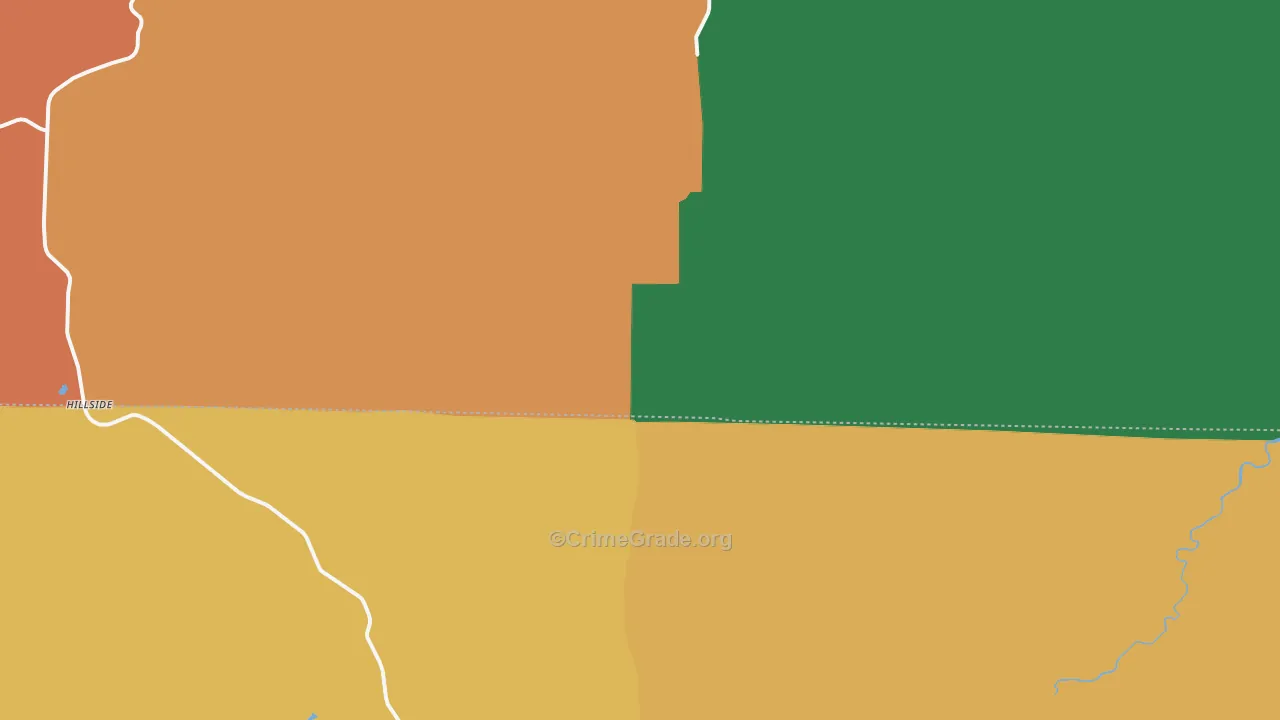Hillside, CO Map of Theft Rates