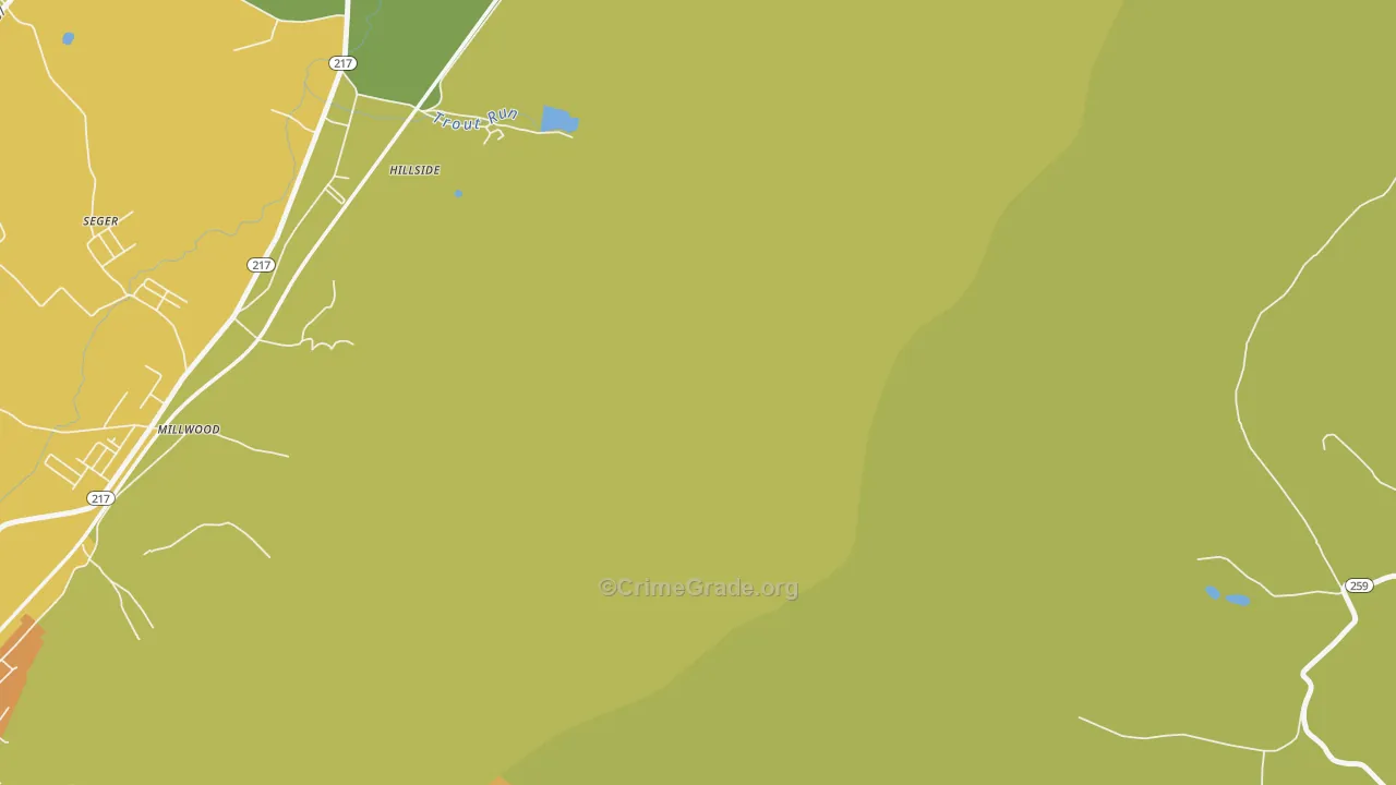Hillside, PA Map of Theft Rates