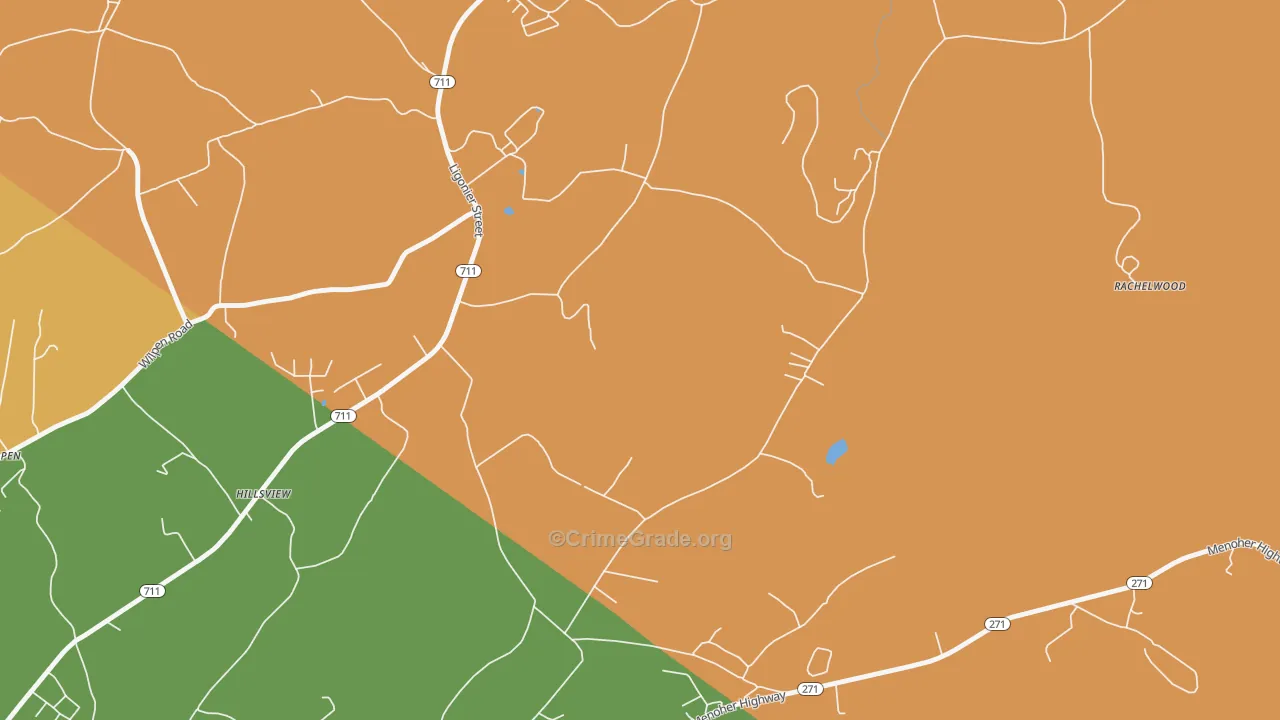 Hillsview, PA Map of Theft Rates