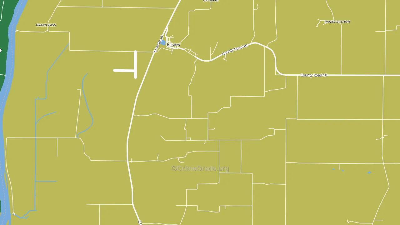 Hillview, IL Map of Theft Rates