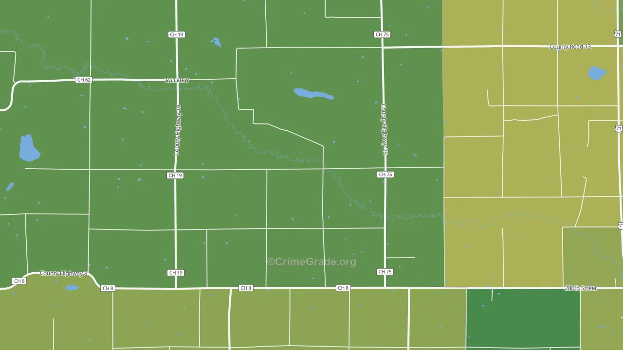 Hillview, MN Map of Theft Rates