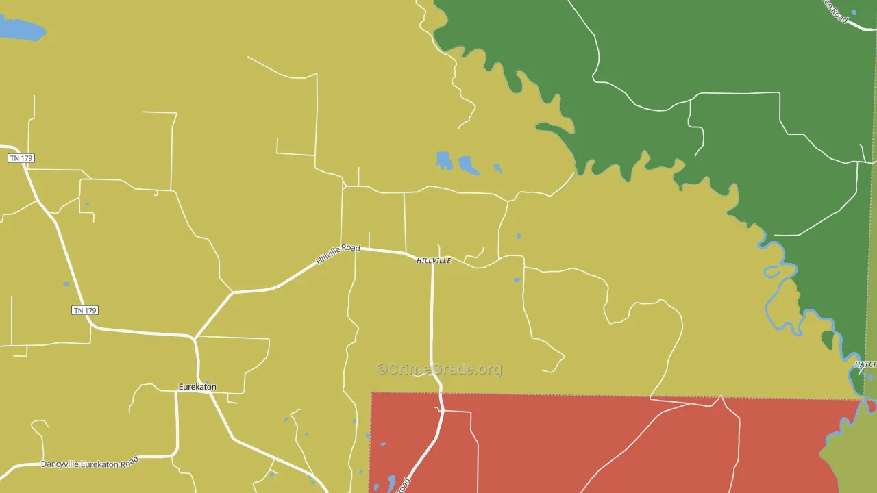 Hillville, TN Map of Theft Rates