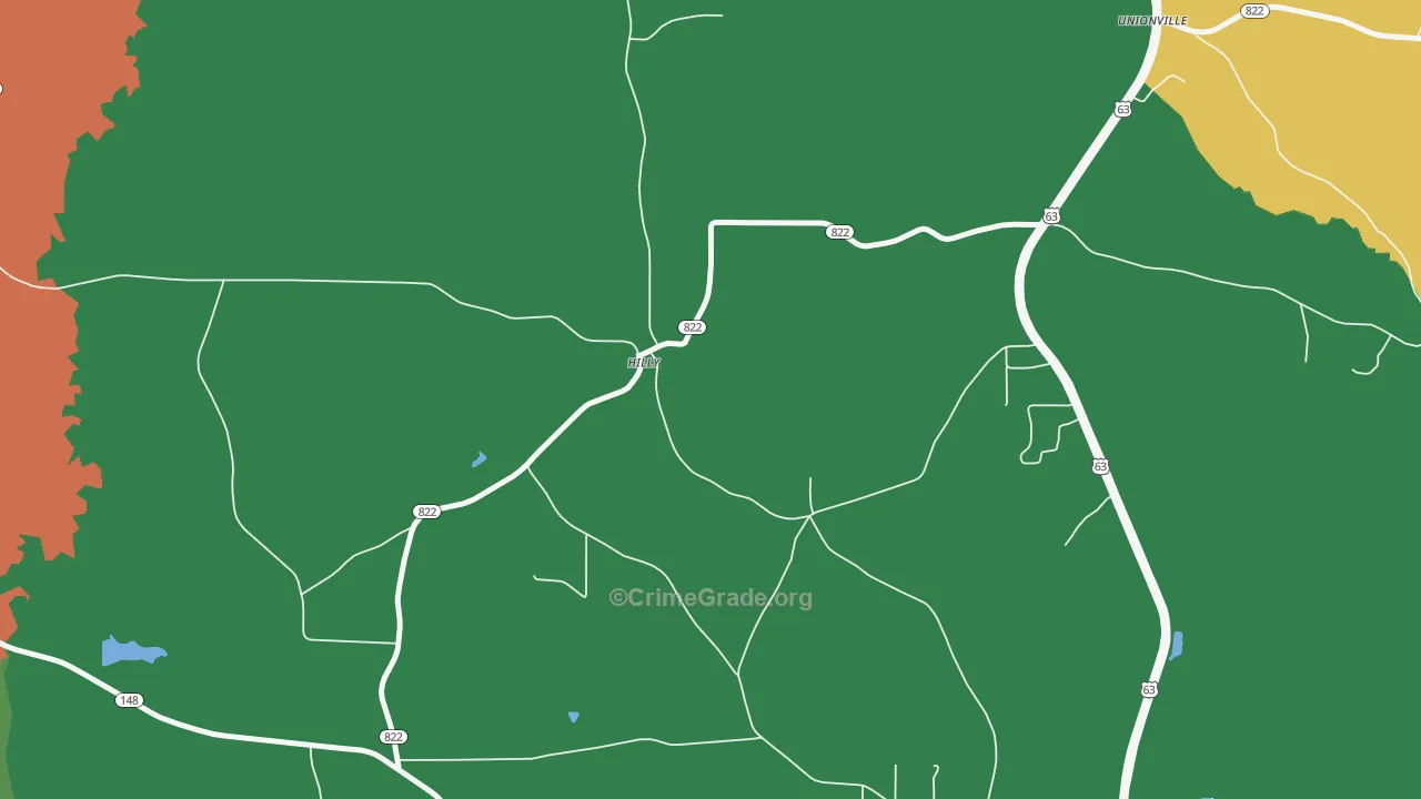 Hilly, LA Map of Theft Rates