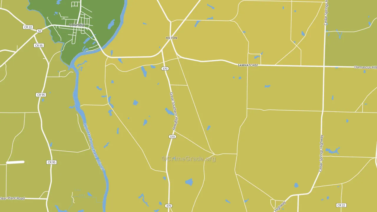 Hilton, GA Map of Theft Rates