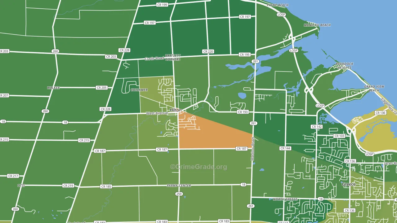 Hilton, NY Map of Theft Rates