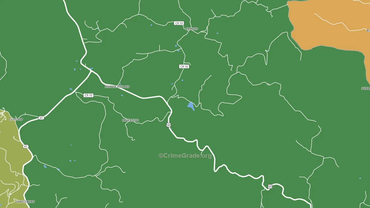 Hilton Village, WV Map of Theft Rates