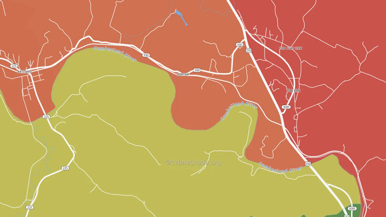 Himyar, KY Map of Theft Rates