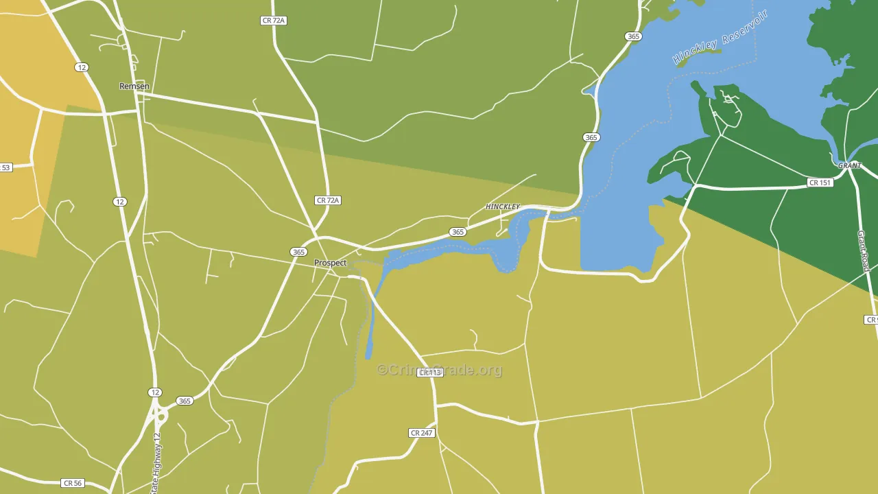 Hinckley, NY Map of Theft Rates