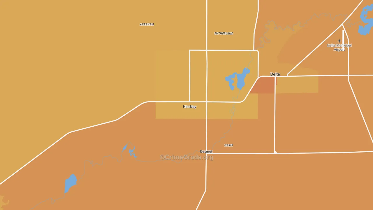 Hinckley, UT Map of Theft Rates