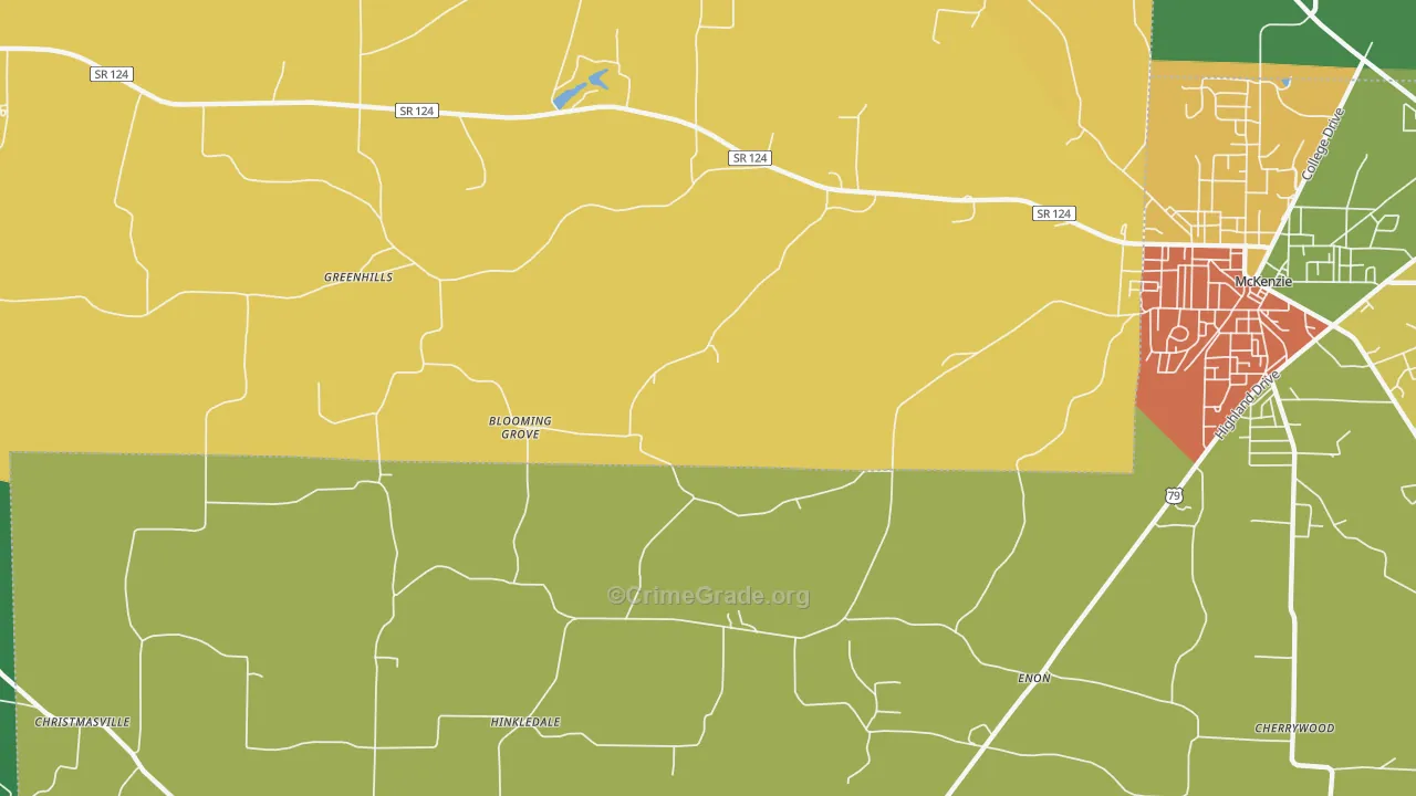 Hinkledale, TN Map of Theft Rates