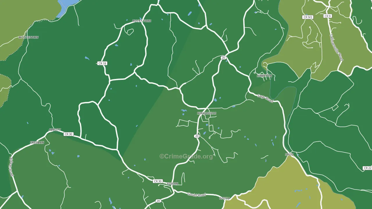 Hinkleville, WV Map of Theft Rates