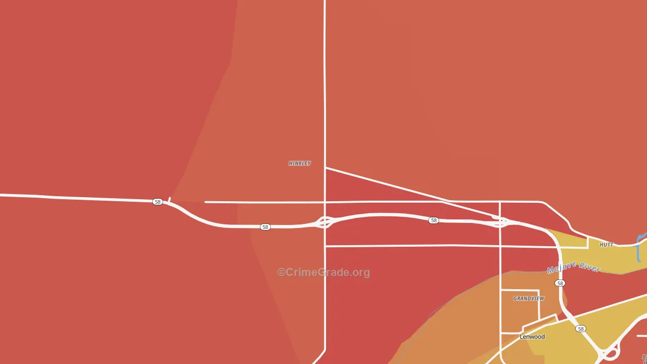 Hinkley, CA Map of Theft Rates