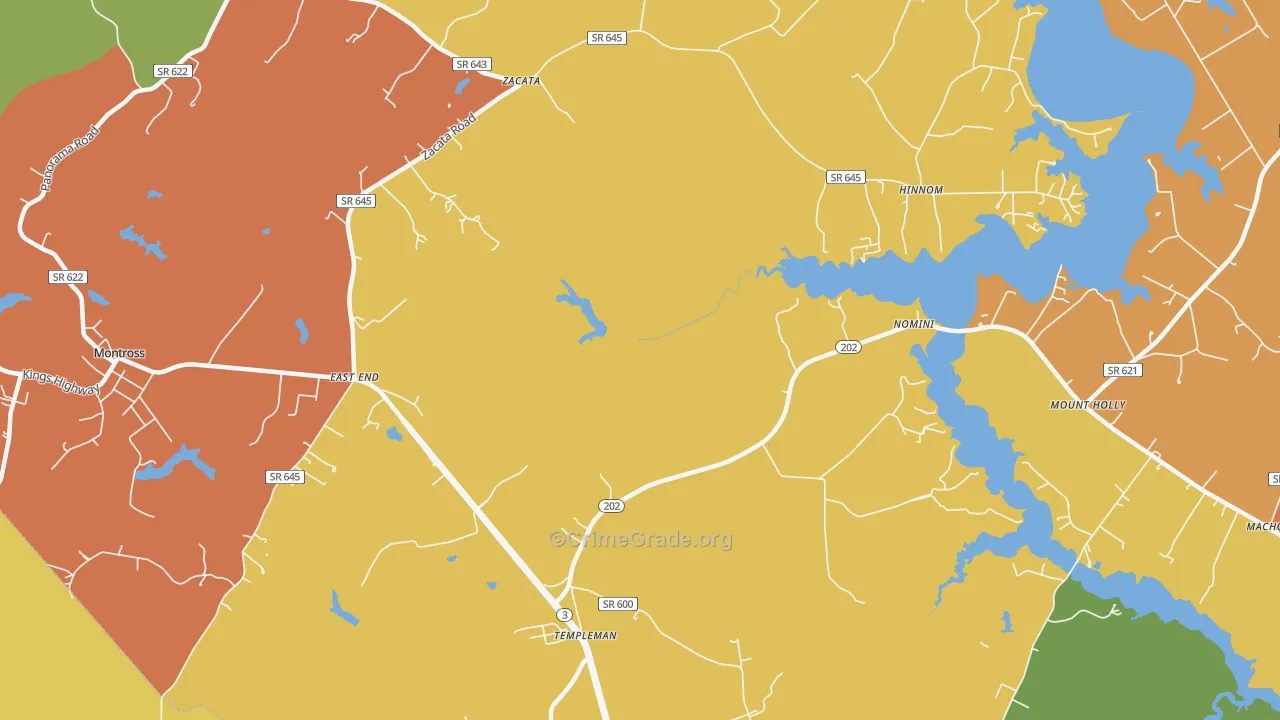 Hinnom, VA Map of Theft Rates