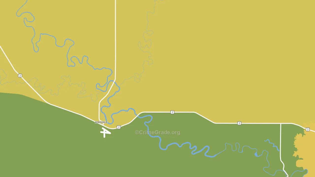 Hinsdale, MT Map of Theft Rates