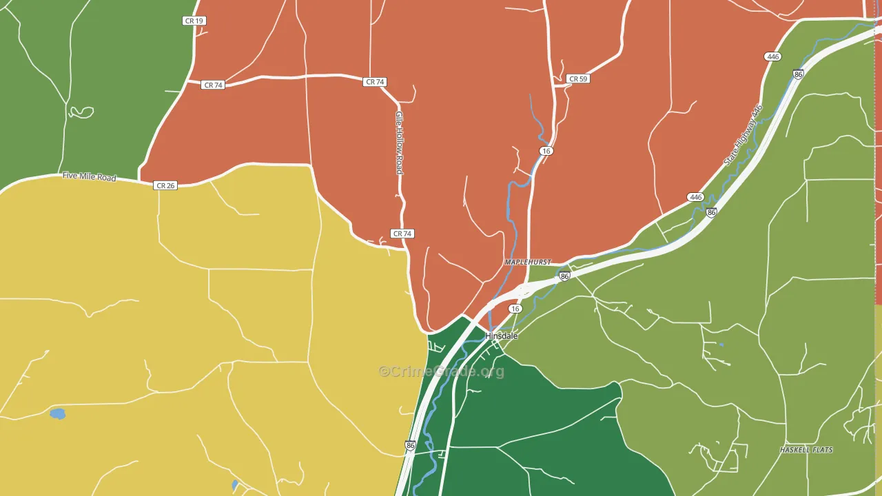 Hinsdale, NY Map of Theft Rates