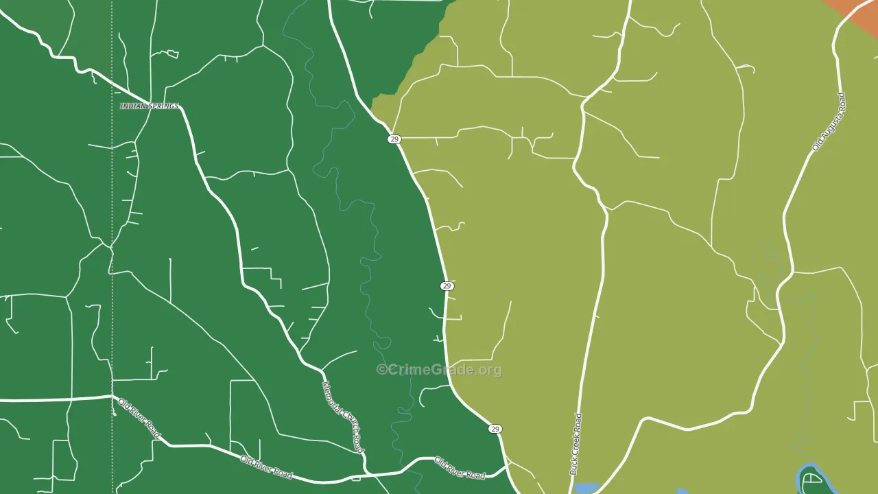 Hintonville, MS Map of Theft Rates
